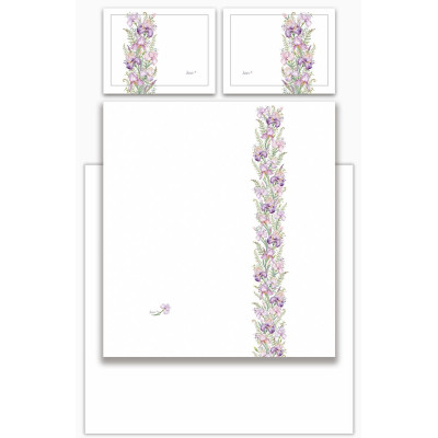 Кпб, евро, "IRISES" белый, сатин, хлопок 100%, подод.200х220-1шт, пр.240х240-1шт, нав.50х70-2шт LEFARD 989-001-15