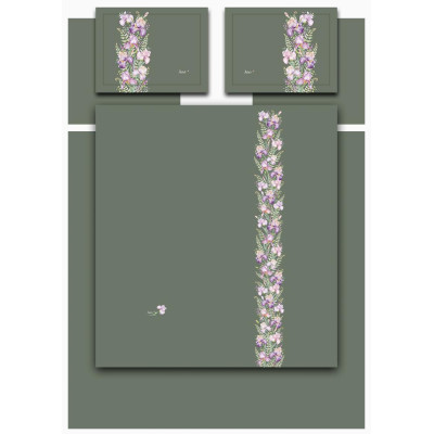 Кпб, king size, " IRISES" зеленый, сатин, хлопок100%, п.240х260-1шт, пр.260х260-1шт, н.50х70-2шт/70х70-2шт LEFARD 989-004-13