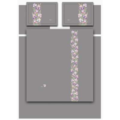 Кпб, king size, " IRISES" серый, сатин, хлопок100%, п.240х260-1шт, пр.260х260-1шт, н.50х70-2шт/70х70-2шт LEFARD 989-004-14