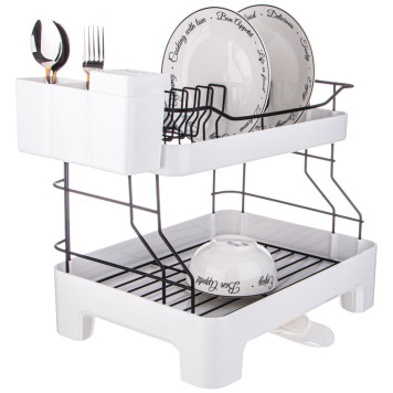 Сушилка для посуды 2-х ярусная, цвет: белый LIMON 166-181-1