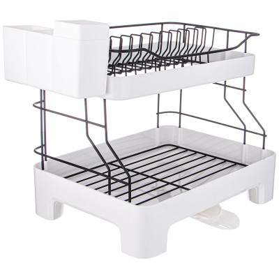 Сушилка для посуды 2-х ярусная, цвет: белый LIMON 166-181