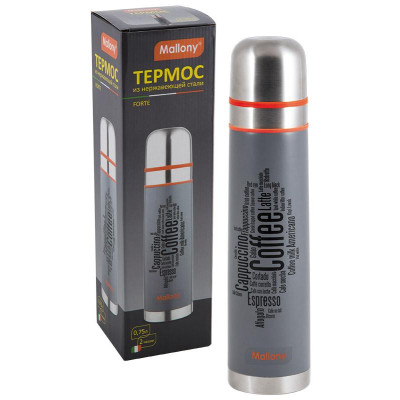003693 Термос из нерж.стали с двойными стенками Mallony FORTE (0.75л)
