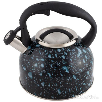 003979 Чайник из нерж.стали Mallony LACRIMA (2.5л, со свистком, черный с синими каплями)-2