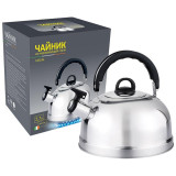 004260 Чайник из нерж. стали Mallony Casual (2.7л, со свистком, зеркальная полировка)