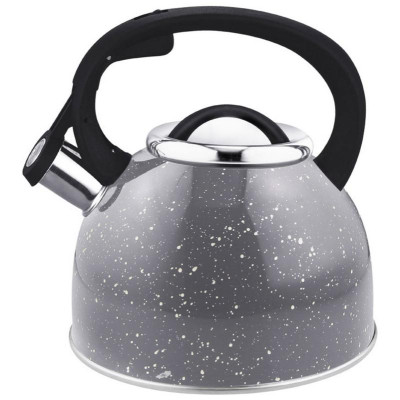 005171 Чайник из нерж.стали Mallony 'Arte' (2.5л, со свистком, серый с белыми точками)-1