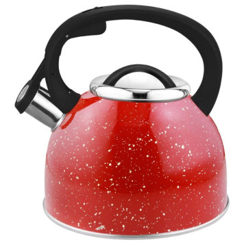 005174 Чайник из нерж.стали Mallony 'Arte' (2.5л, со свистком, красный с белыми точками)-1