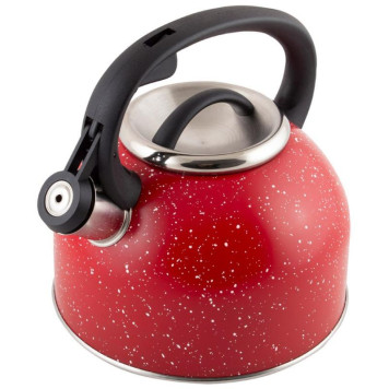 005174 Чайник из нерж.стали Mallony 'Arte' (2.5л, со свистком, красный с белыми точками)-2