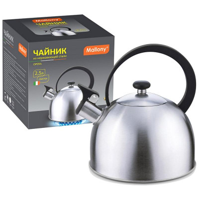 005179 Чайник из нерж стали 2.5л со свистком 'Opera' (матовый)