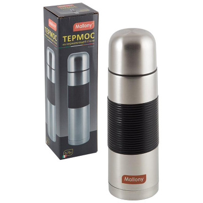 005233 Термос из нерж.стали с силиконовыми вставками Mallony NUOVO (0.75л)