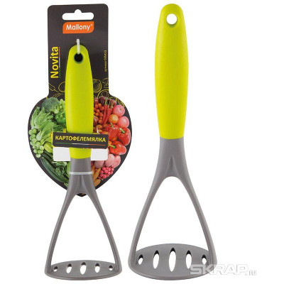 005423 Картофелемялка ( толкушка) Novita Mallony, нейлон с цветной ручкой