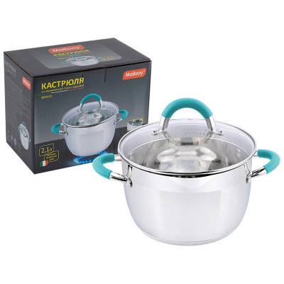 005428 Кастрюля из нерж.стали Mallony Bravo (2.1л)