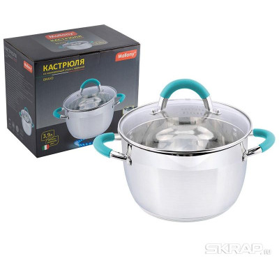 005430 Кастрюля из нерж.стали Mallony Bravo (3.9л)