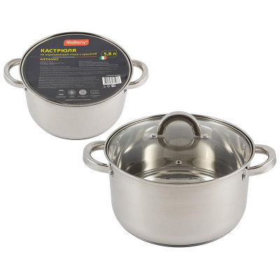 005445 Кастрюля из нерж.стали Mallony Mediano (5.8л)