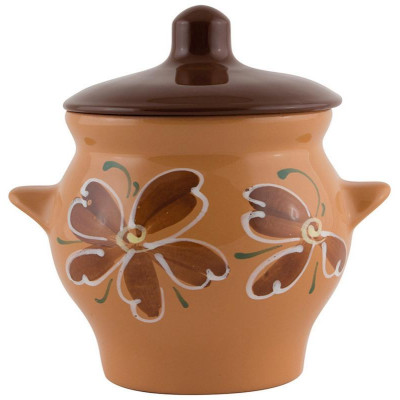 006692 Горшок 0.65л 'Цветы' для жаркого-1