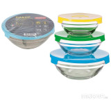 007178 Набор из 3-х стекл мисок с крышками Mallony INSALATO