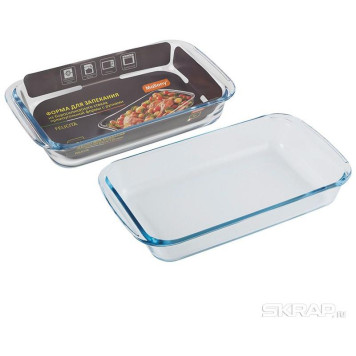 007179 Форма для запекания из боросил стекла с ручками FELICITA (1.0л)