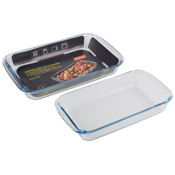 007181 Форма для запекания из боросил стекла с ручками Mallony FELICITA (2.2л)