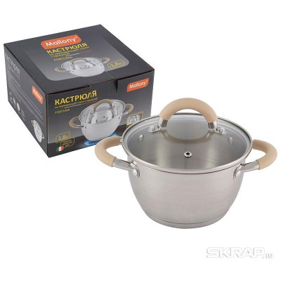 007217 Кастрюля из нерж.стали Mallony Fortuna (1.8л)