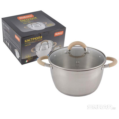 007220 Кастрюля из нерж.стали Mallony Fortuna (4.5л)