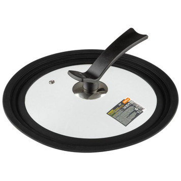 007421 Крышка универсальная Mallony мультиразмер 24/26/28см VETRO-SPECIAL с силиконовым ободком-1