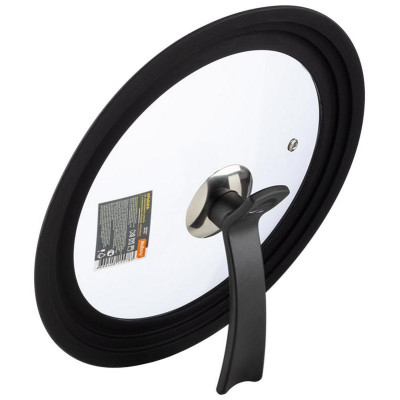 007421 Крышка универсальная Mallony мультиразмер 24/26/28см VETRO-SPECIAL с силиконовым ободком-2