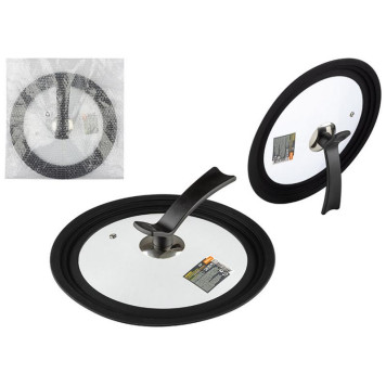 007421 Крышка универсальная Mallony мультиразмер 24/26/28см VETRO-SPECIAL с силиконовым ободком