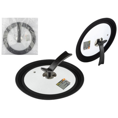 007421 Крышка универсальная Mallony мультиразмер 24/26/28см VETRO-SPECIAL с силиконовым ободком