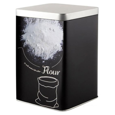 008513 Банка металлическая с крышкой 1.0л Mallony 'Мука' квадратная