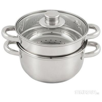 008524 Пароварка Mallony MEDIANO 2х-уровневая (2.5л) нерж сталь