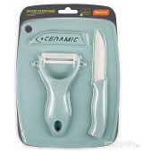 008661 Набор кухонный CERAMIC (3 предмета): нож, овощечистка, разделочная доска