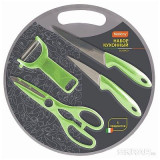 008668 Набор кухонный CLASSICO (5 предметов): нож 2шт., ножницы, овощечистка, разделочная доска