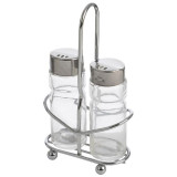 009366 Набор из 3 предметов SPEZIA: солонка 40мл и перечница 40мл на подставке