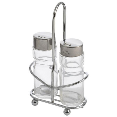 009366 Набор из 3 предметов SPEZIA: солонка 40мл и перечница 40мл на подставке