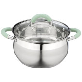 103577 Кастрюля MENTOLO (3.6л) из нерж.стали с крышкой, ручки с силиконом 103577 Кастрюля MENTOLO (3.6л) из нерж.стали с крышкой, ручки с силиконом