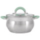 103577 Кастрюля MENTOLO (3.6л) из нерж.стали с крышкой, ручки с силиконом