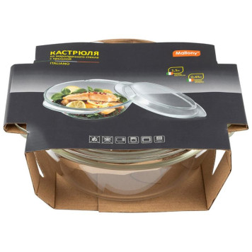 103814 Кастрюля с крышкой ITALIANO 1.5л из жаропрочного стекла-4