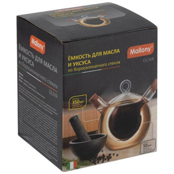 105013 Ёмкость для масла и уксуса Mallony OLIVA 350/50мл из стекла, круглая-2