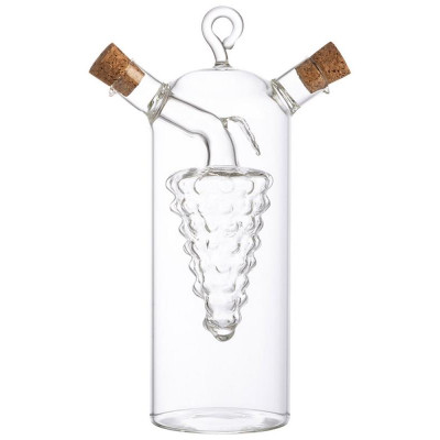 105014 Ёмкость для масла и уксуса Mallony OLIVA 350/50мл из стекла, дизайн: виноград