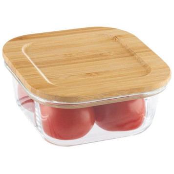 106021 Контейнер из жаропрочного стекла Leonord BAMBU с крышкой из бамбука (0.5л)