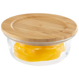 106023 Контейнер из жаропрочного стекла Leonord BAMBU с крышкой из бамбука, круглый (0.4л)