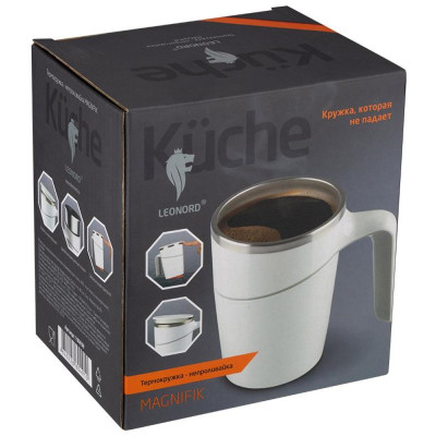 106038 Термокружка-непроливайка MAGNIFICO (0.47л) Leonord белый-1