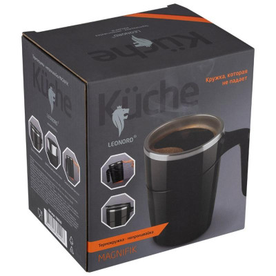 106039 Термокружка-непроливайка MAGNIFICO (0.47л) Leonord черный-1