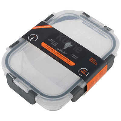 106071 Контейнер из жаропрочного стекла Leonord Praktisch с крышкой из пластика (1.0л)-1