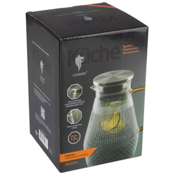 106478 Кувшин Leonord AROMA 1.6л из боросиликатного рельефного стекла-3