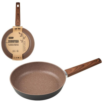 106814 Сковорода Mallony ков. алюм. с мраморным покрытием NATURA (24см)