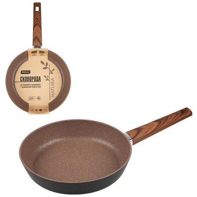 106815 Сковорода Mallony ков. алюм. с мраморным покрытием NATURA (26см)