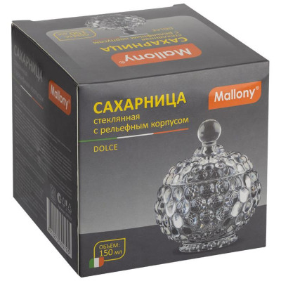 107619 Сахарница стеклянная DOLCE с рельефным корпусом 150мл-1