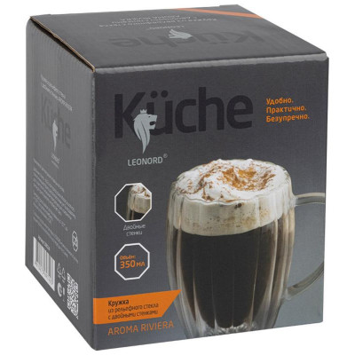 108124 Кружка из рельефного стекла Leonord AROMA RIVERA-3