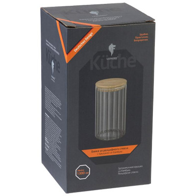 108281 Банка из рельефного стекла Leonord AROMA RIVIERA 1300мл-2