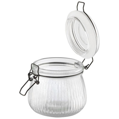 108317 Банка из рельефного стекла 0.5л Mallony LA SCALA с бугельным замком-2